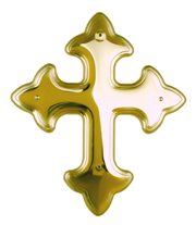 Flat Plastic Gothic Cross Ornament
