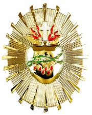 Sacred Heart Ornament - Painted