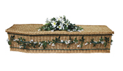 UK Sourced & Made Weatherbeaten Gold Willow Traditional Style Coffin