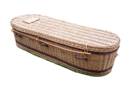 Brown Willow Oval Style Coffin