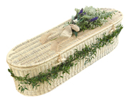 White (natural) Willow Oval Style Coffin